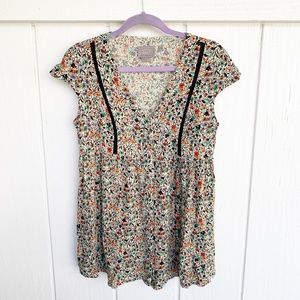 Anthropologie Vanessa Virginia Floral Tunic Top XS